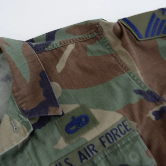 Authentic  U.S. Air Forces in Europe Green Black Brown Camo Button Up Jacket - Picture 11 of 13